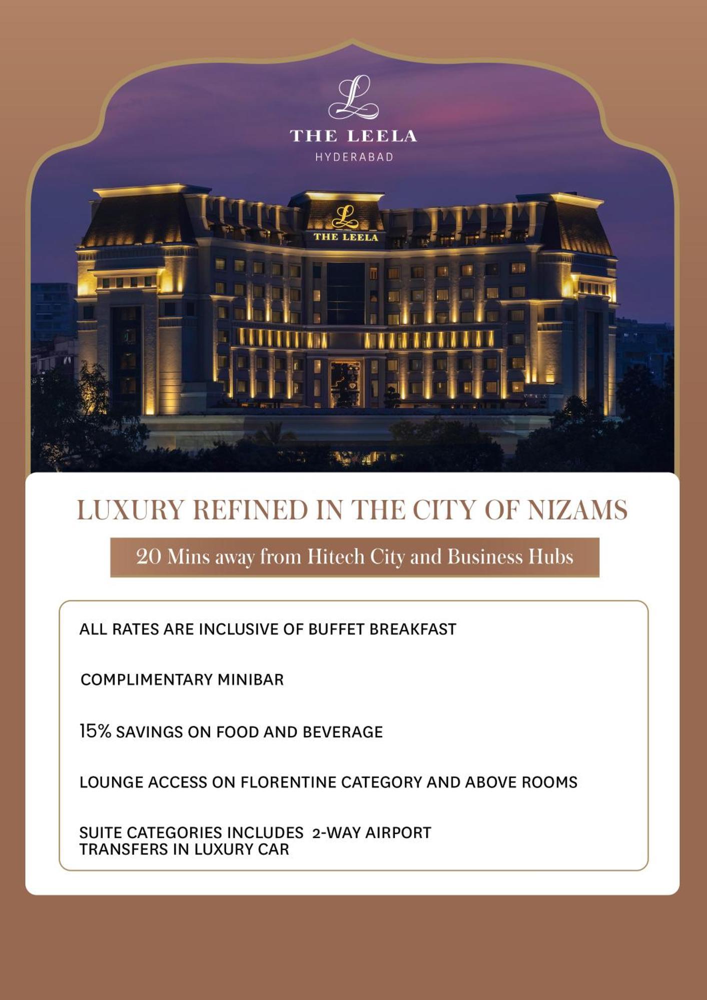 The Leela Hyderabad Banjara Hills酒店 外观 照片
